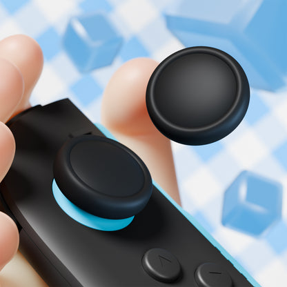 PlayVital 2025年新型Switch 2対応用親指グリップキャップ 4個セットジョイコン対応シリコン素材 快適フィット 滑り止めスティックカバー 【ブラック】