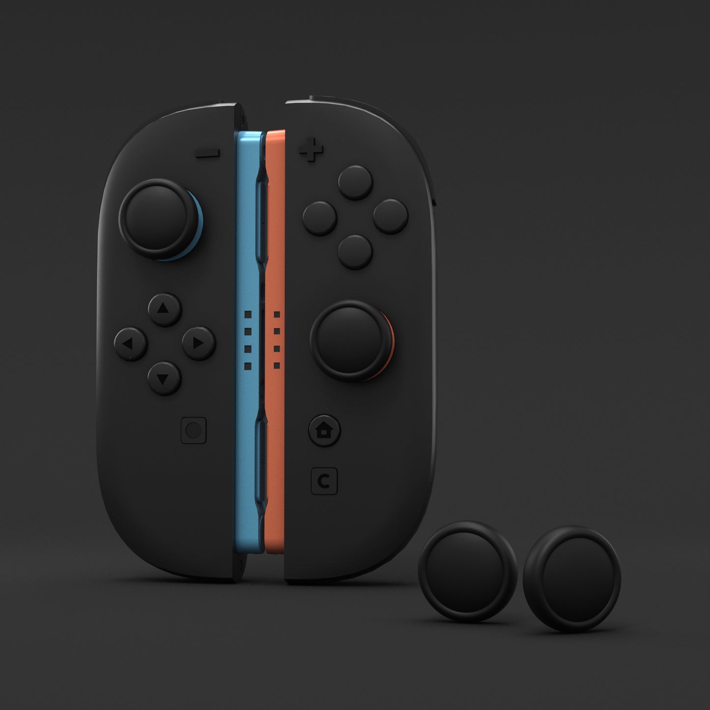 PlayVital 2025年新型Switch 2対応用親指グリップキャップ 4個セットジョイコン対応シリコン素材 快適フィット 滑り止めスティックカバー 【ブラック】