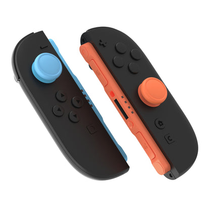 PlayVital 2025年新型Switch 2対応用親指グリップキャップ 4個セット ジョイコン対応シリコン素材 快適フィット 滑り止めスティックカバー 【ブルー＆オレンジ】