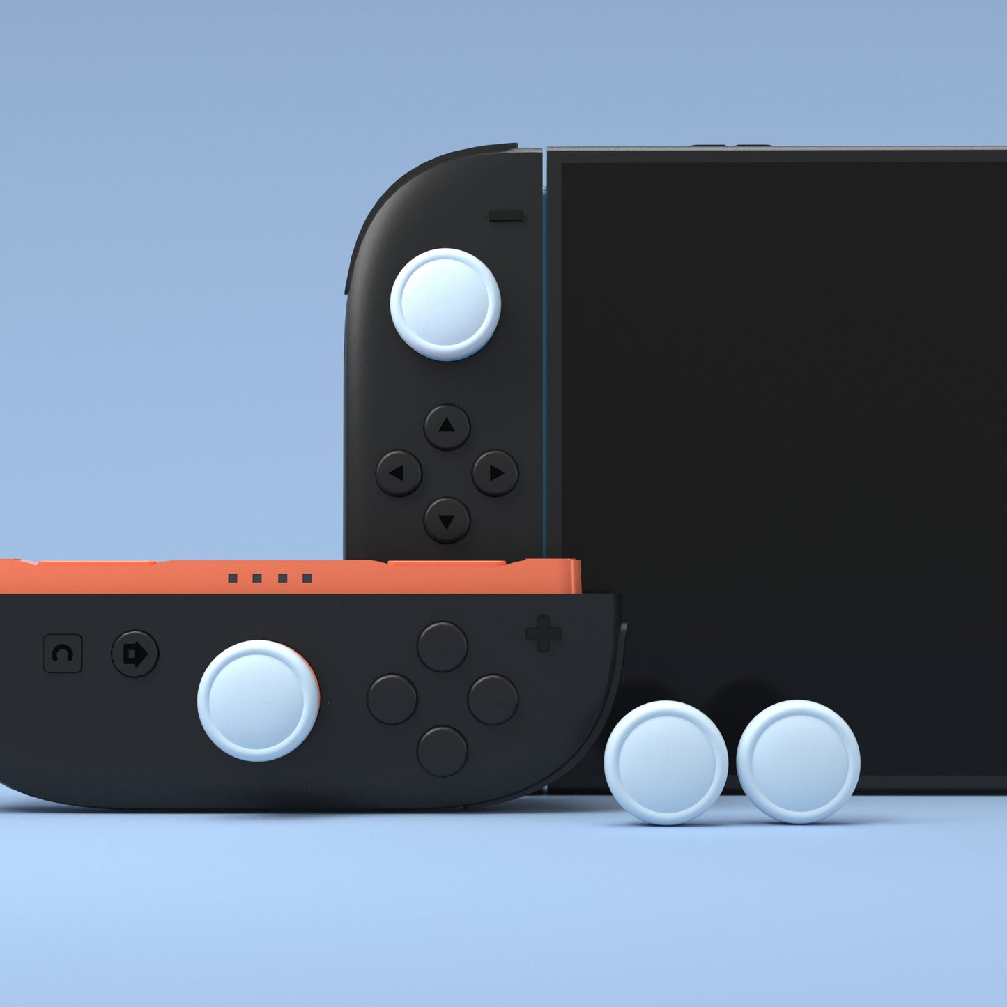 PlayVital 2025年新型Switch 2対応用親指グリップキャップ 4個セットジョイコン対応シリコン素材 快適フィット 滑り止めスティックカバー 【ヘブンブルー】