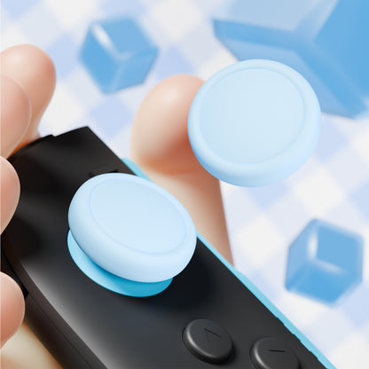 PlayVital 2025年新型Switch 2対応用親指グリップキャップ 4個セットジョイコン対応シリコン素材 快適フィット 滑り止めスティックカバー 【ヘブンブルー】