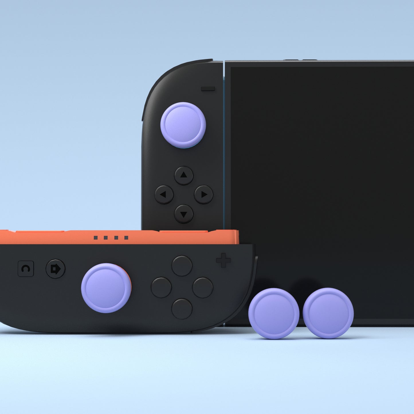 PlayVital 2025年新型Switch 2対応用親指グリップキャップ 4個セットジョイコン対応シリコン素材 快適フィット 滑り止めスティックカバー 【ライトバイオレット】