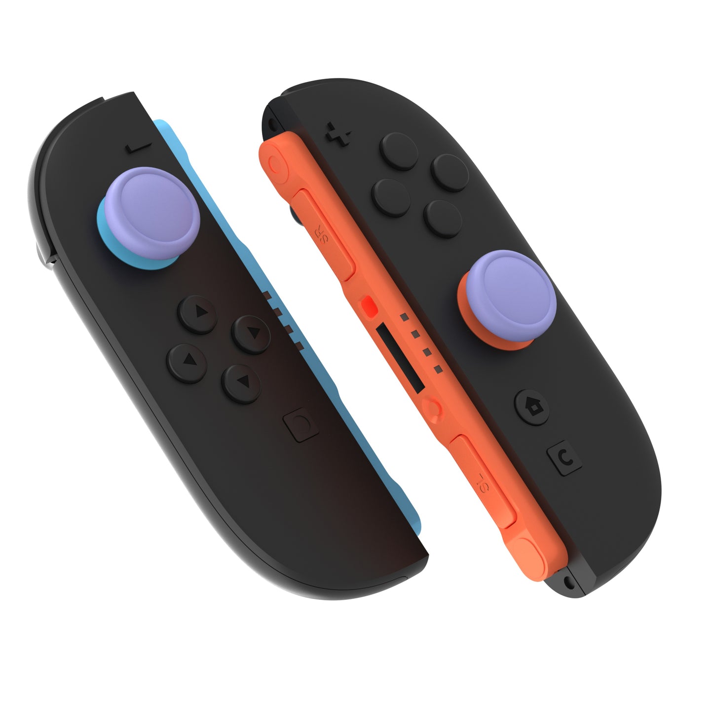 PlayVital 2025年新型Switch 2対応用親指グリップキャップ 4個セットジョイコン対応シリコン素材 快適フィット 滑り止めスティックカバー 【ライトバイオレット】