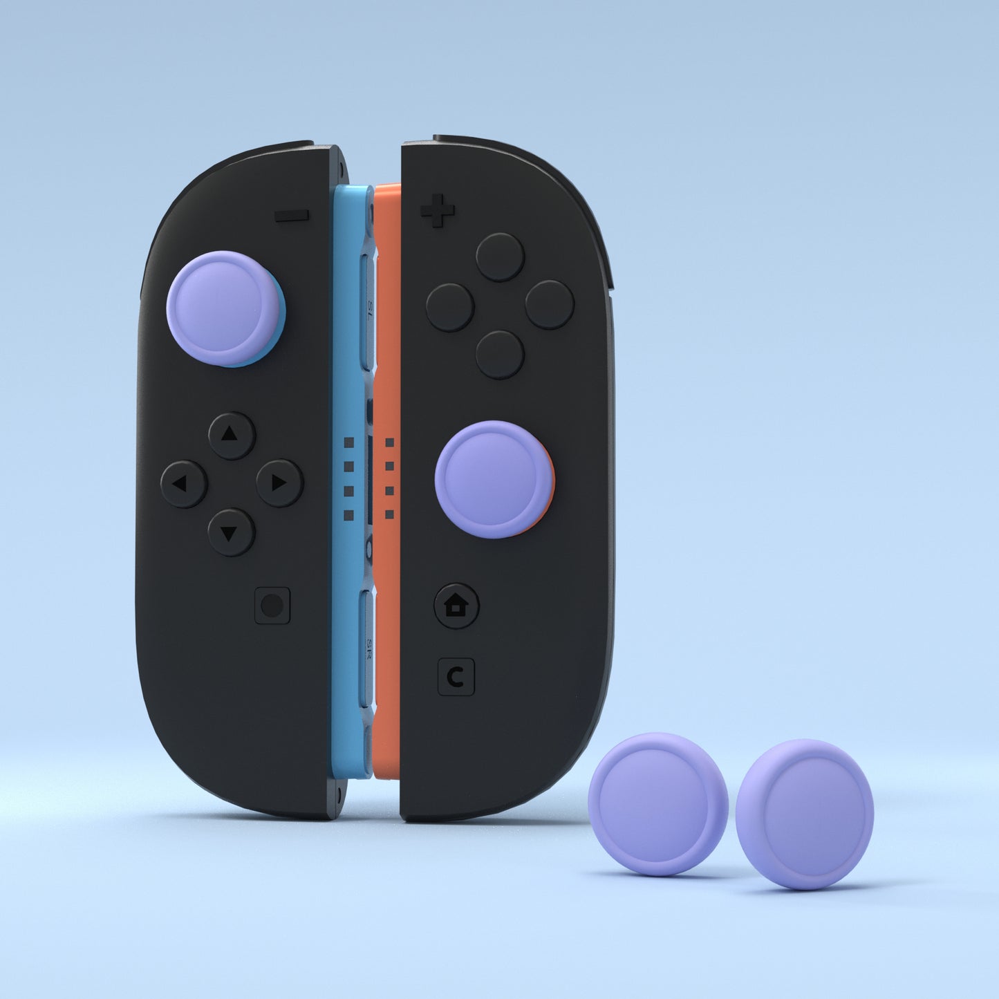 PlayVital 2025年新型Switch 2対応用親指グリップキャップ 4個セットジョイコン対応シリコン素材 快適フィット 滑り止めスティックカバー 【ライトバイオレット】