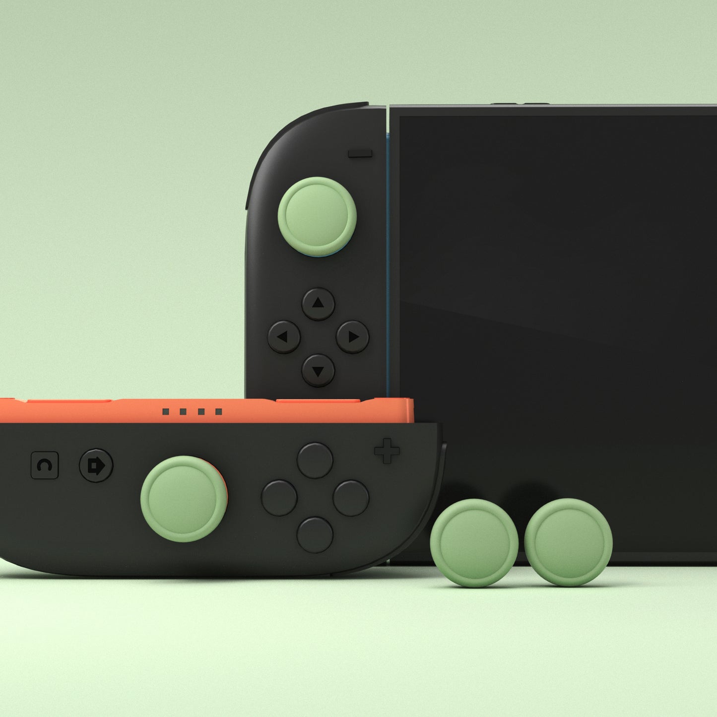 PlayVital 2025年新型Switch 2対応用親指グリップキャップ 4個セットジョイコン対応シリコン素材 快適フィット 滑り止めスティックカバー 【抹茶グリーン】