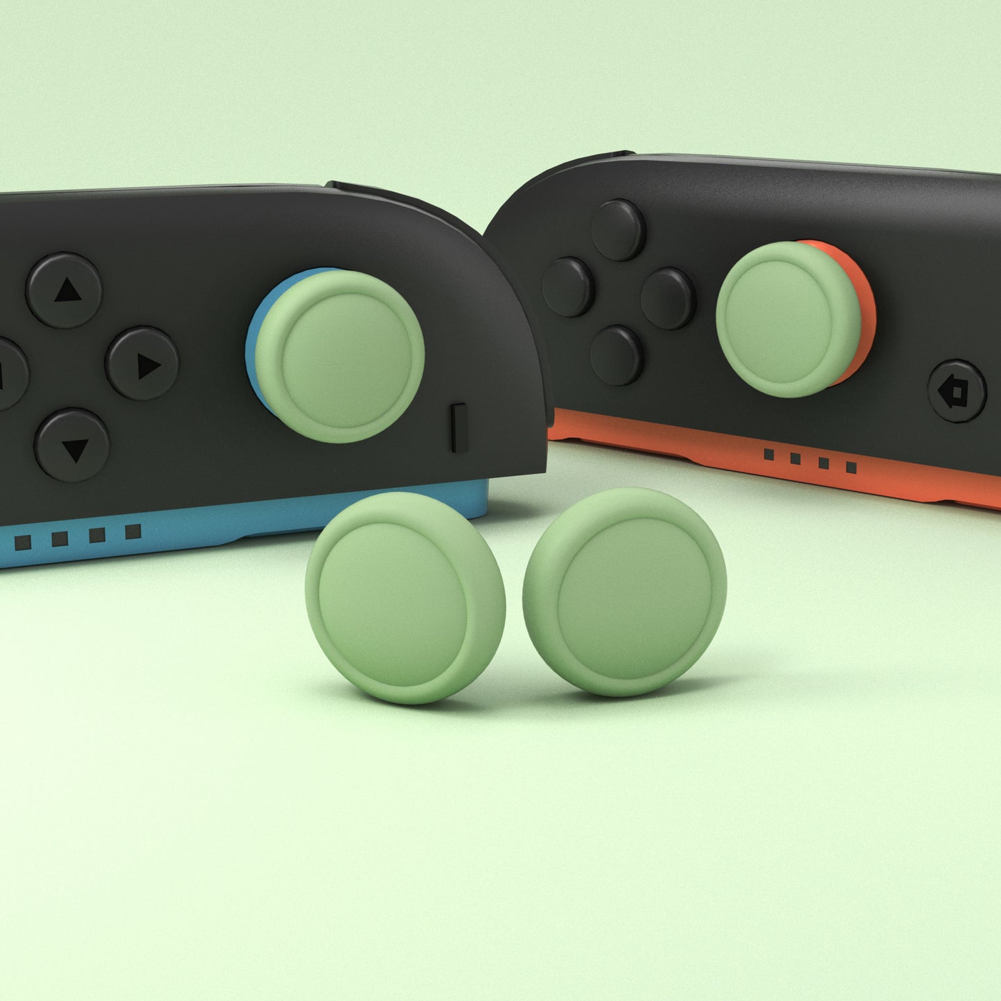 PlayVital 2025年新型Switch 2対応用親指グリップキャップ 4個セットジョイコン対応シリコン素材 快適フィット 滑り止めスティックカバー 【抹茶グリーン】