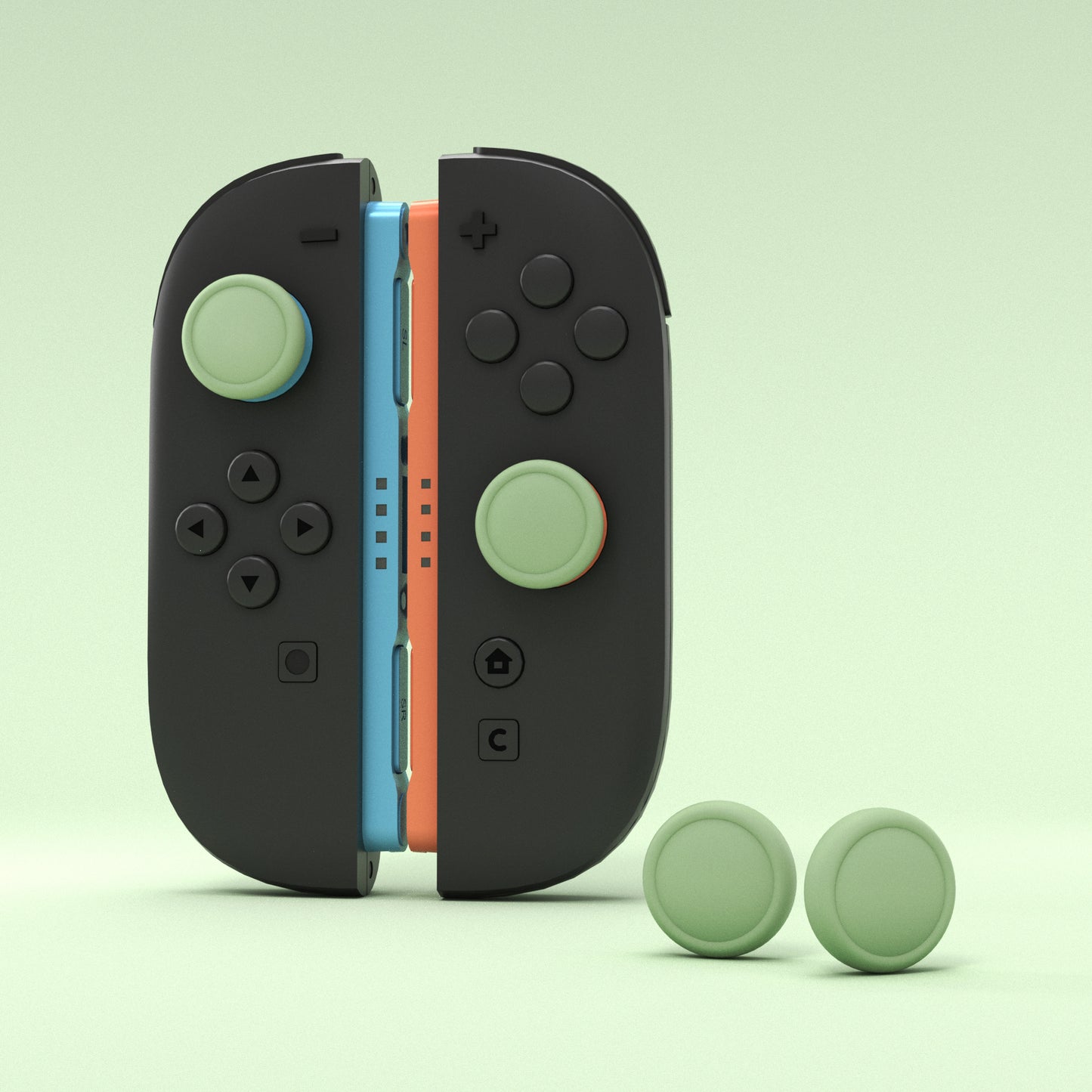 PlayVital 2025年新型Switch 2対応用親指グリップキャップ 4個セットジョイコン対応シリコン素材 快適フィット 滑り止めスティックカバー 【抹茶グリーン】