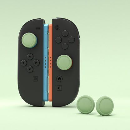 PlayVital 2025年新型Switch 2対応用親指グリップキャップ 4個セットジョイコン対応シリコン素材 快適フィット 滑り止めスティックカバー 【抹茶グリーン】
