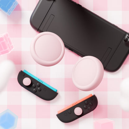 PlayVital 2025年新型Switch 2対応用親指グリップキャップ 4個セットジョイコン対応シリコン素材 快適フィット 滑り止めスティックカバー 【ピンク】