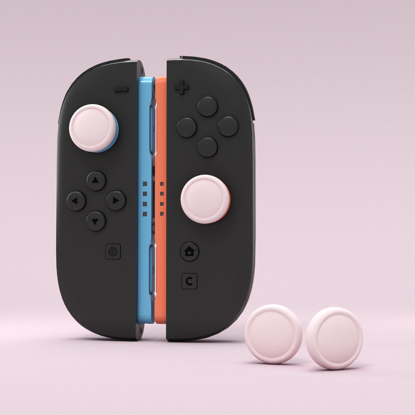 PlayVital 2025年新型Switch 2対応用親指グリップキャップ 4個セットジョイコン対応シリコン素材 快適フィット 滑り止めスティックカバー 【ピンク】
