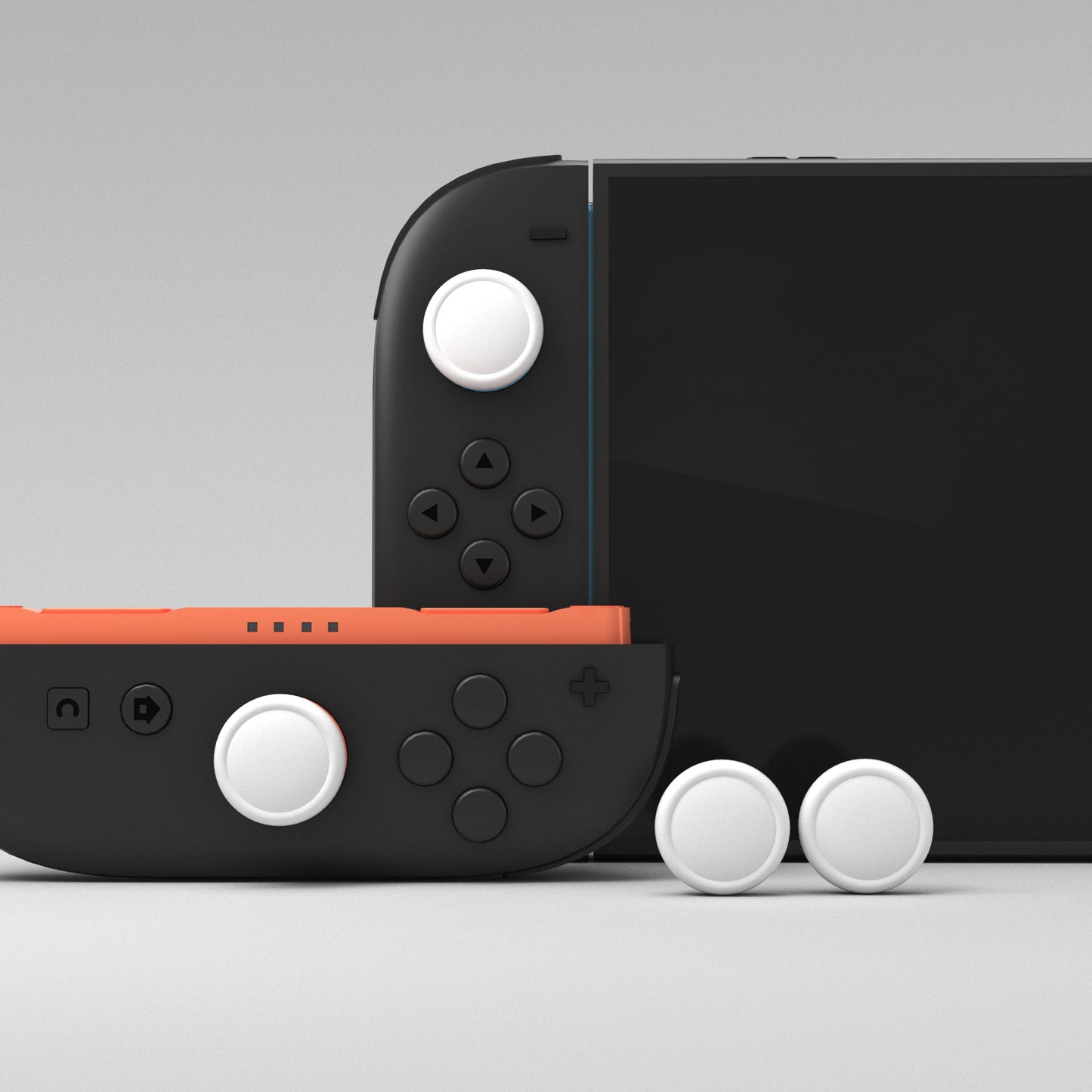 PlayVital 2025年新型Switch 2対応用親指グリップキャップ 4個セットジョイコン対応シリコン素材 快適フィット 滑り止めスティックカバー【ホワイト】
