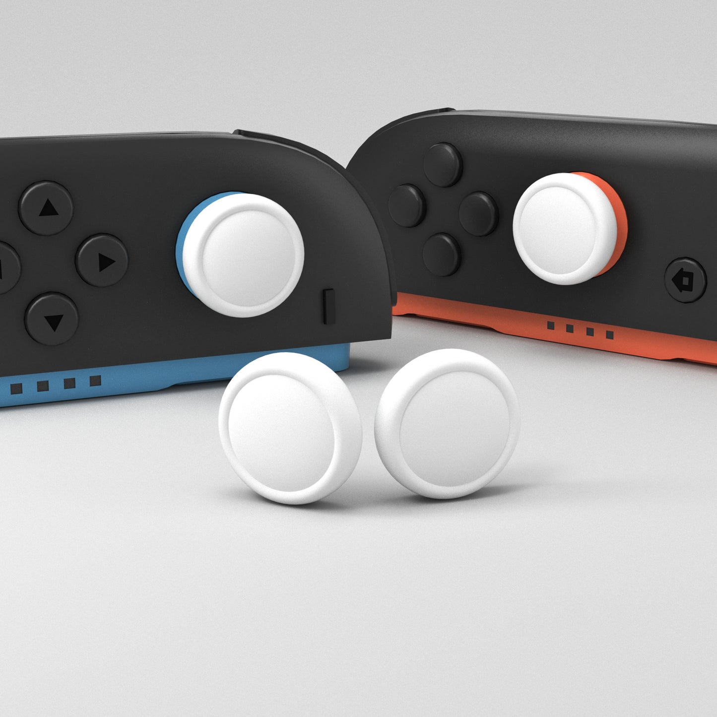 PlayVital 2025年新型Switch 2対応用親指グリップキャップ 4個セットジョイコン対応シリコン素材 快適フィット 滑り止めスティックカバー【ホワイト】