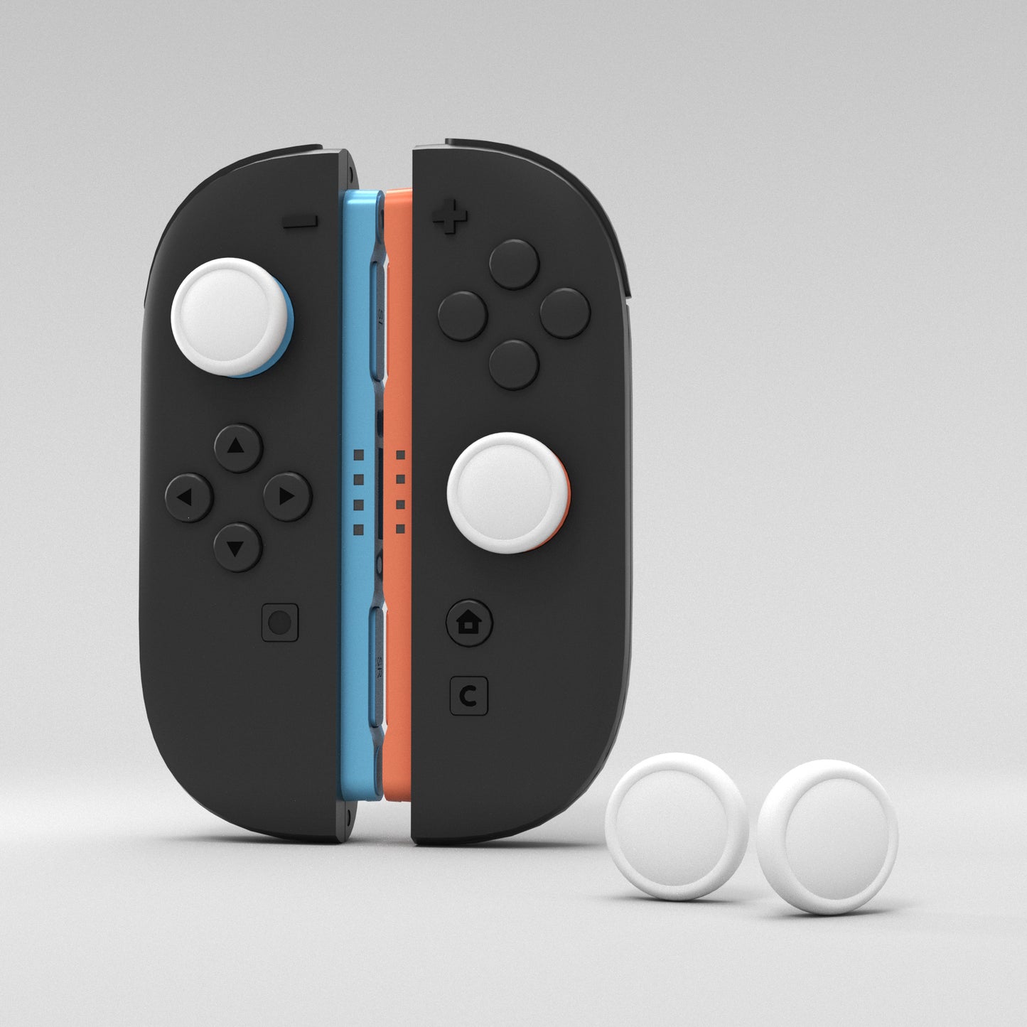 PlayVital 2025年新型Switch 2対応用親指グリップキャップ 4個セットジョイコン対応シリコン素材 快適フィット 滑り止めスティックカバー【ホワイト】