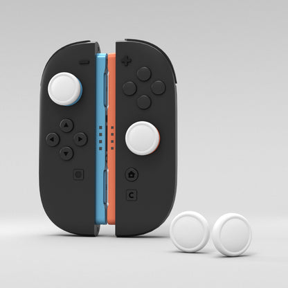 PlayVital 2025年新型Switch 2対応用親指グリップキャップ 4個セットジョイコン対応シリコン素材 快適フィット 滑り止めスティックカバー【ホワイト】