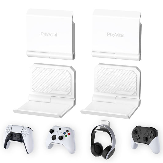 PlayVital 4 Set FOLD Controller Wall Mount for PS5 & PS4 & Xbox Series X/S & Switch Pro & Xbox Wireless Headset & Pulse 3D Headset - Black - DMYPFM002 (Copy) PlayVital