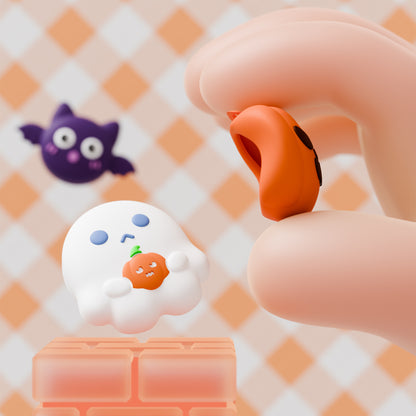 PlayVital Switch 2（2025年モデル）対応 親指グリップキャップ 6個セット かわいいシリコン製スティックカバー Joycon用 アナログスティック保護キャップ【ハロウィン風かぼちゃ＆コウモリ＆ゴーストデザイン】