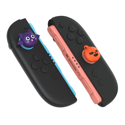 PlayVital Switch 2（2025年モデル）対応 親指グリップキャップ 6個セット かわいいシリコン製スティックカバー Joycon用 アナログスティック保護キャップ【ハロウィン風かぼちゃ＆コウモリ＆ゴーストデザイン】