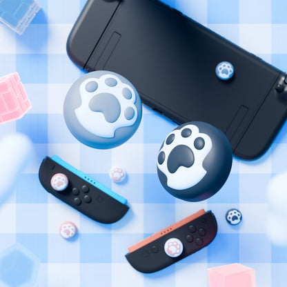 PlayVital Switch 2（2025年モデル）対応 親指グリップキャップ 8個セット かわいい肉球デザイン シリコン製スティックカバー Joycon用 アナログスティック保護キャップ【猫の肉球】