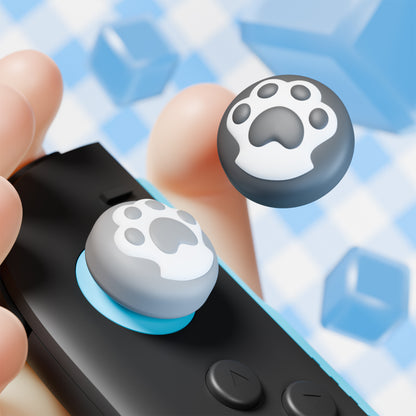 PlayVital Switch 2（2025年モデル）対応 親指グリップキャップ 8個セット かわいい肉球デザイン シリコン製スティックカバー Joycon用 アナログスティック保護キャップ【猫の肉球】