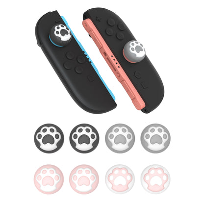 PlayVital Switch 2（2025年モデル）対応 親指グリップキャップ 8個セット かわいい肉球デザイン シリコン製スティックカバー Joycon用 アナログスティック保護キャップ【猫の肉球】