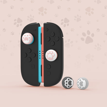 PlayVital Switch 2（2025年モデル）対応 親指グリップキャップ 8個セット かわいい肉球デザイン シリコン製スティックカバー Joycon用 アナログスティック保護キャップ【猫の肉球】