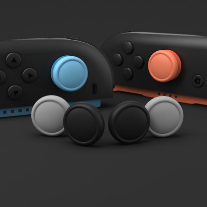 PlayVital 2025年新モデルSwitch 2対応用親指グリップキャップ 8個セット シリコン素材快適なジョイコン対応保護キャップ 滑り止め 【ブラック＆グレー＆ブルー＆オレンジ】