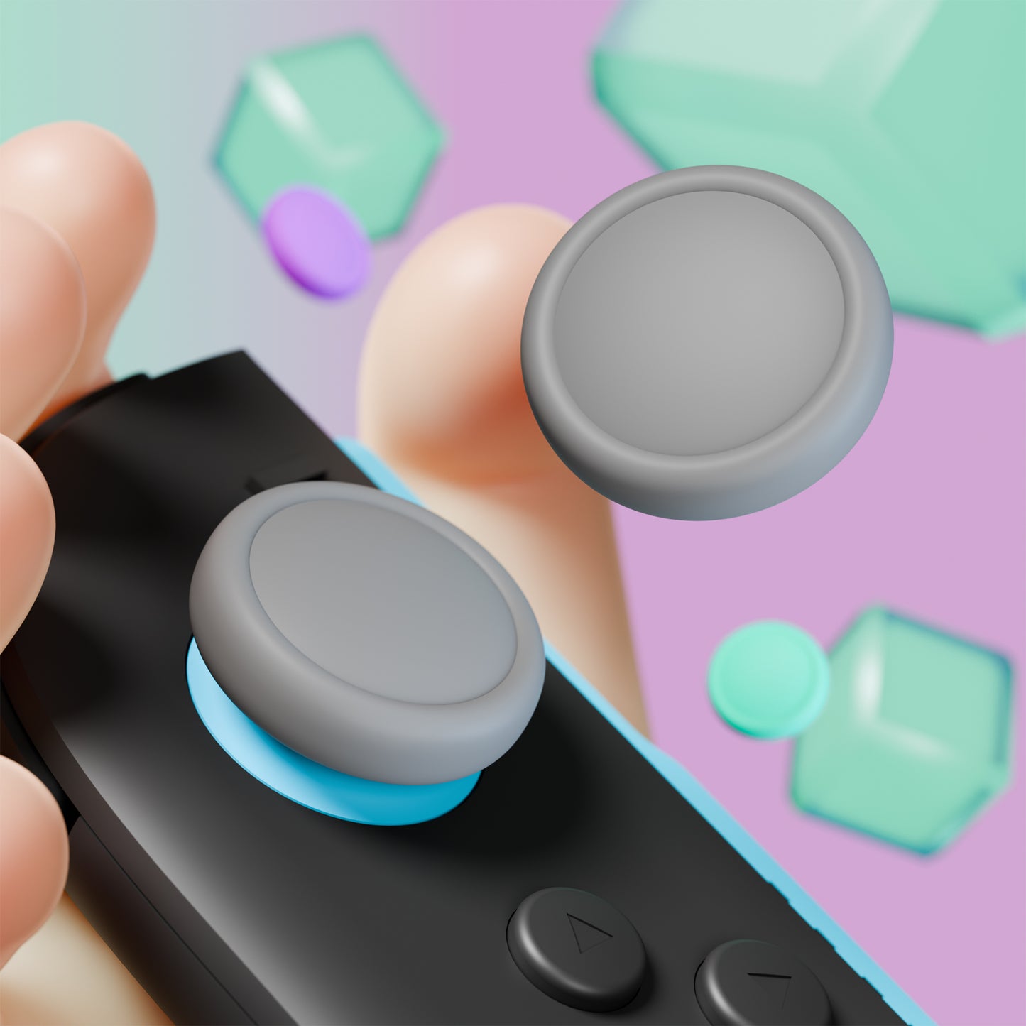 PlayVital 2025年新モデルSwitch 2対応用親指グリップキャップ 8個セット シリコン素材快適なジョイコン対応保護キャップ 滑り止め 【ソフトバイオレット・ミントグリーン・ブラック・グレー】