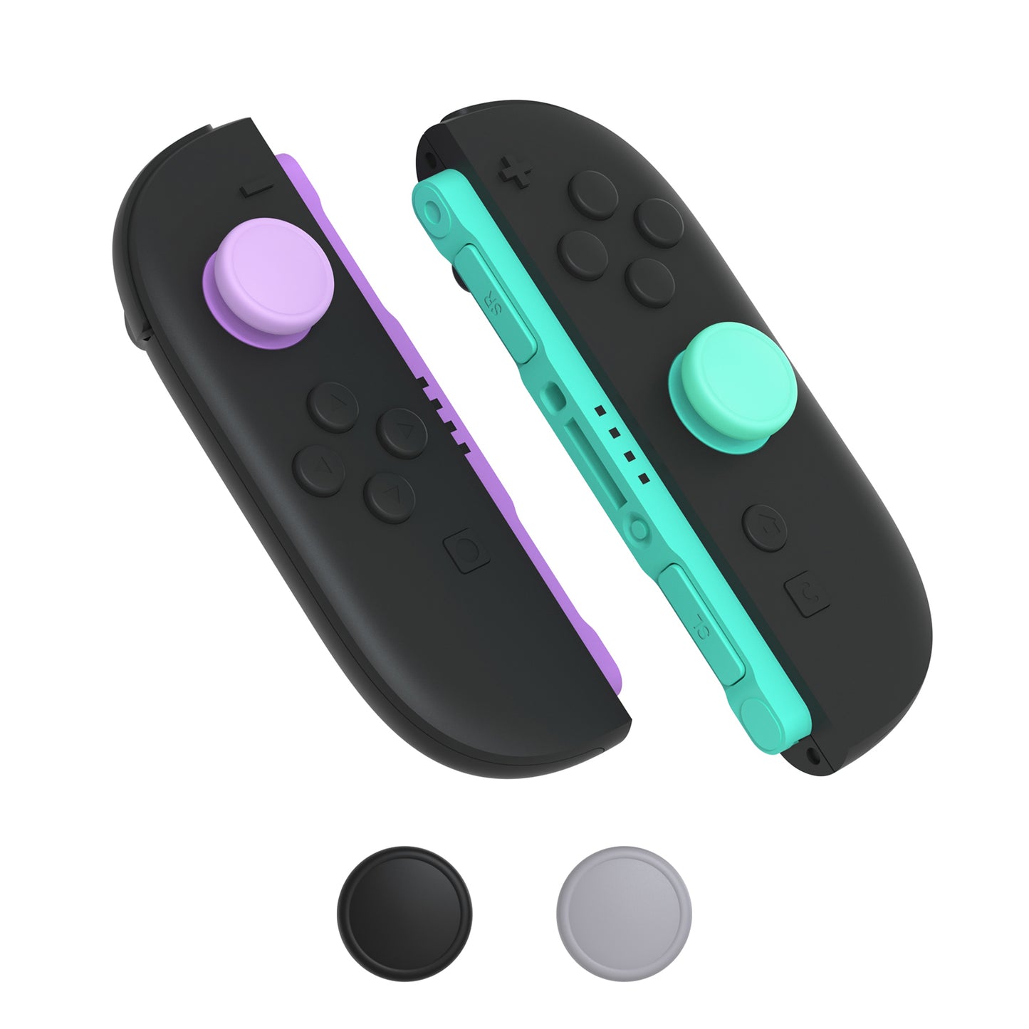 PlayVital 2025年新モデルSwitch 2対応用親指グリップキャップ 8個セット シリコン素材快適なジョイコン対応保護キャップ 滑り止め 【ソフトバイオレット・ミントグリーン・ブラック・グレー】