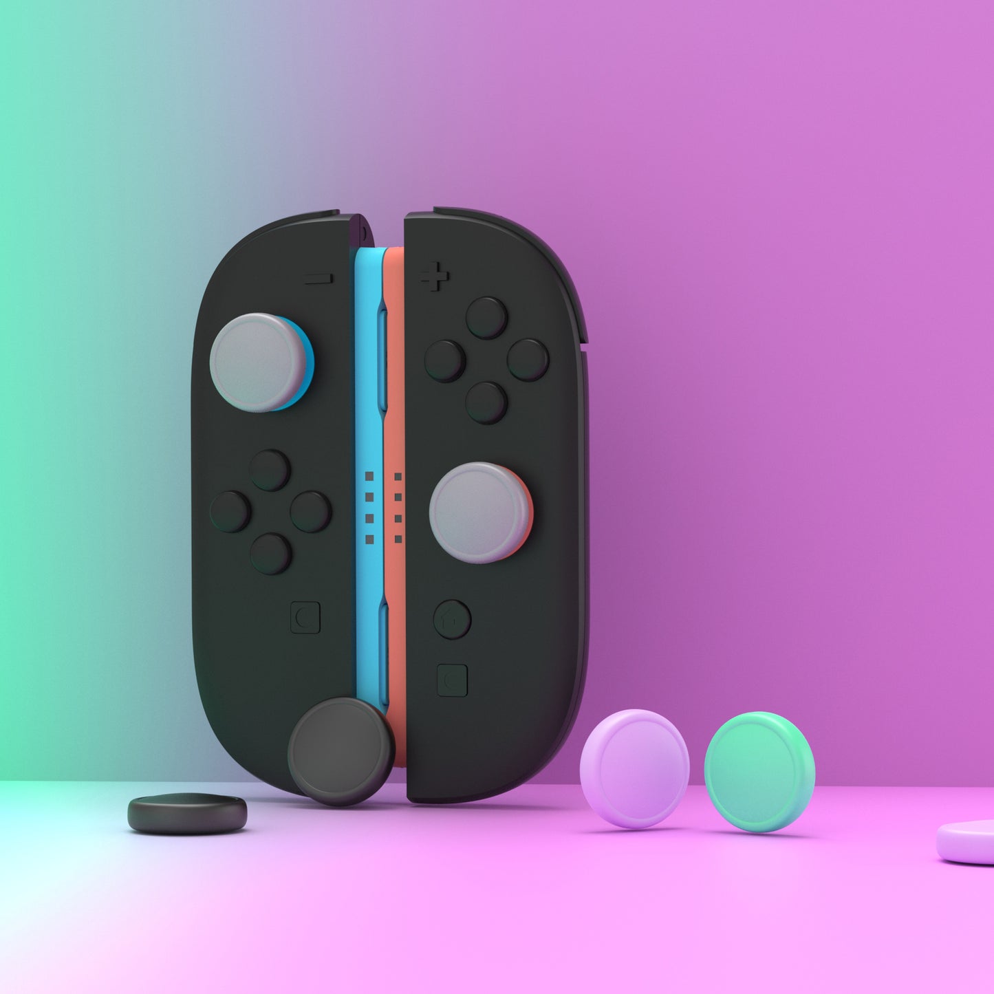 PlayVital 2025年新モデルSwitch 2対応用親指グリップキャップ 8個セット シリコン素材快適なジョイコン対応保護キャップ 滑り止め 【ソフトバイオレット・ミントグリーン・ブラック・グレー】