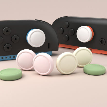 PlayVital 2025年新モデルSwitch 2対応用親指グリップキャップ 8個セット シリコン素材快適なジョイコン対応保護キャップ 滑り止め 【ホワイト＆アイボリー＆ピンク＆抹茶グリーン】