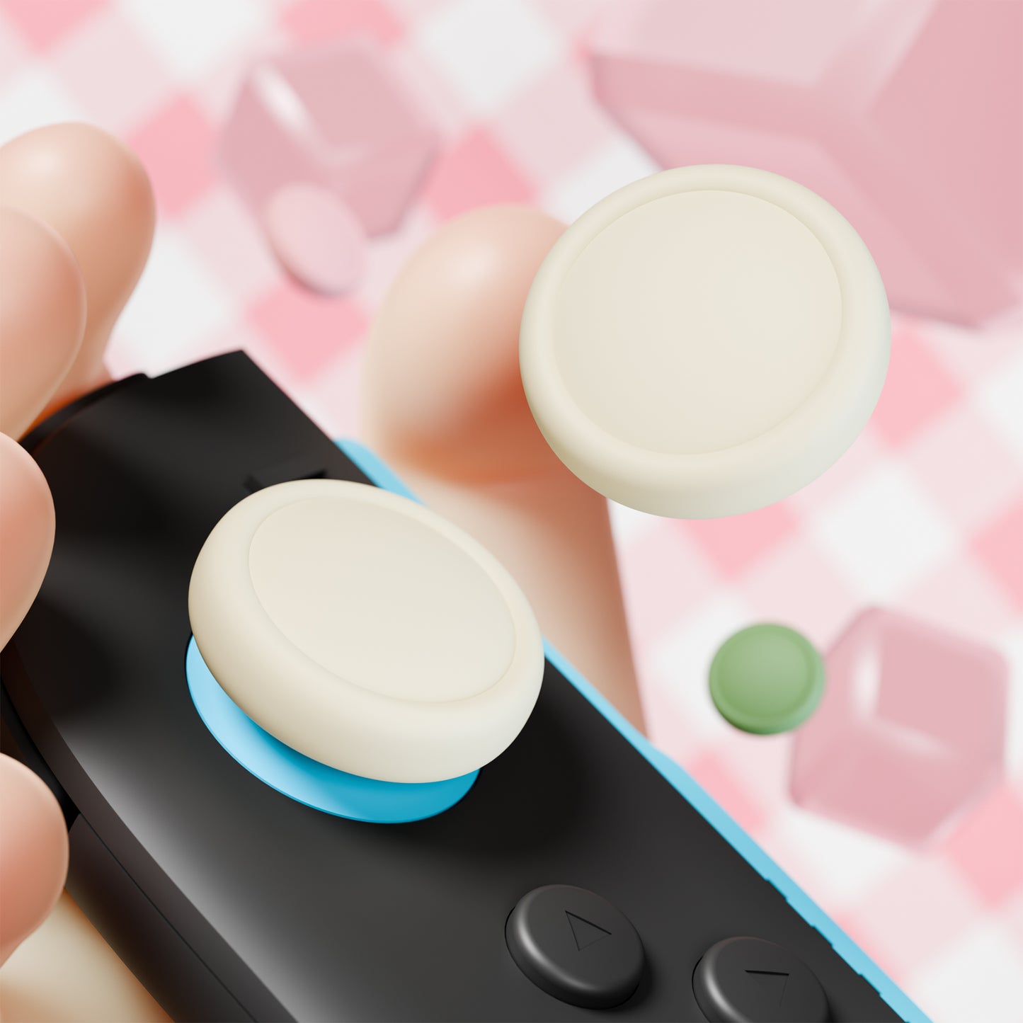 PlayVital 2025年新モデルSwitch 2対応用親指グリップキャップ 8個セット シリコン素材快適なジョイコン対応保護キャップ 滑り止め 【ホワイト＆アイボリー＆ピンク＆抹茶グリーン】