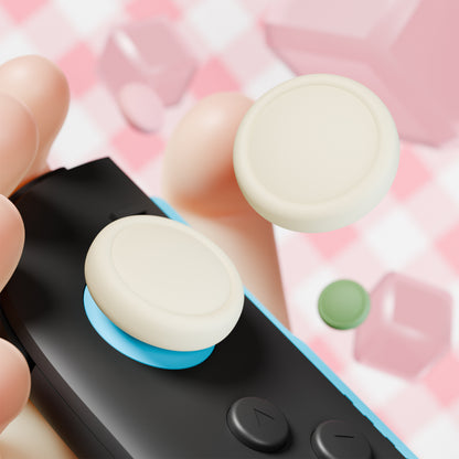 PlayVital 2025年新モデルSwitch 2対応用親指グリップキャップ 8個セット シリコン素材快適なジョイコン対応保護キャップ 滑り止め 【ホワイト＆アイボリー＆ピンク＆抹茶グリーン】