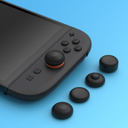 PlayVital 2025年新型Switch 2対応用親指グリップキャップ 8個セットプロ仕様 高耐久性 滑り止めスティックカバー Switch 2ジョイコン用エイム精度向上スティックキャップ 【ブラック】