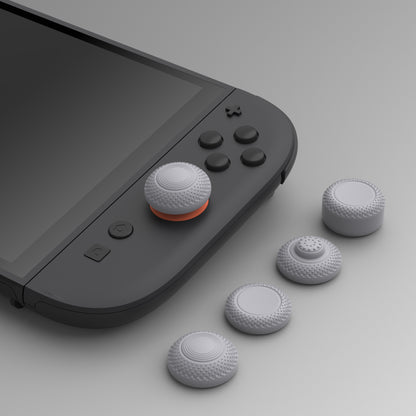 PlayVital 2025年新型Switch 2対応用親指グリップキャップ 8個セットプロ仕様 高耐久性 滑り止めスティックカバー Switch 2ジョイコン用エイム精度向上スティックキャップ 【グレー】