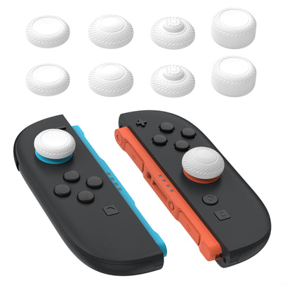 PlayVital 2025年新型Switch 2対応用親指グリップキャップ 8個セットプロ仕様 高耐久性 滑り止めスティックカバー Switch 2ジョイコン用エイム精度向上スティックキャップ 【ホワイト】