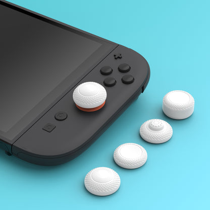 PlayVital 2025年新型Switch 2対応用親指グリップキャップ 8個セットプロ仕様 高耐久性 滑り止めスティックカバー Switch 2ジョイコン用エイム精度向上スティックキャップ 【ホワイト】