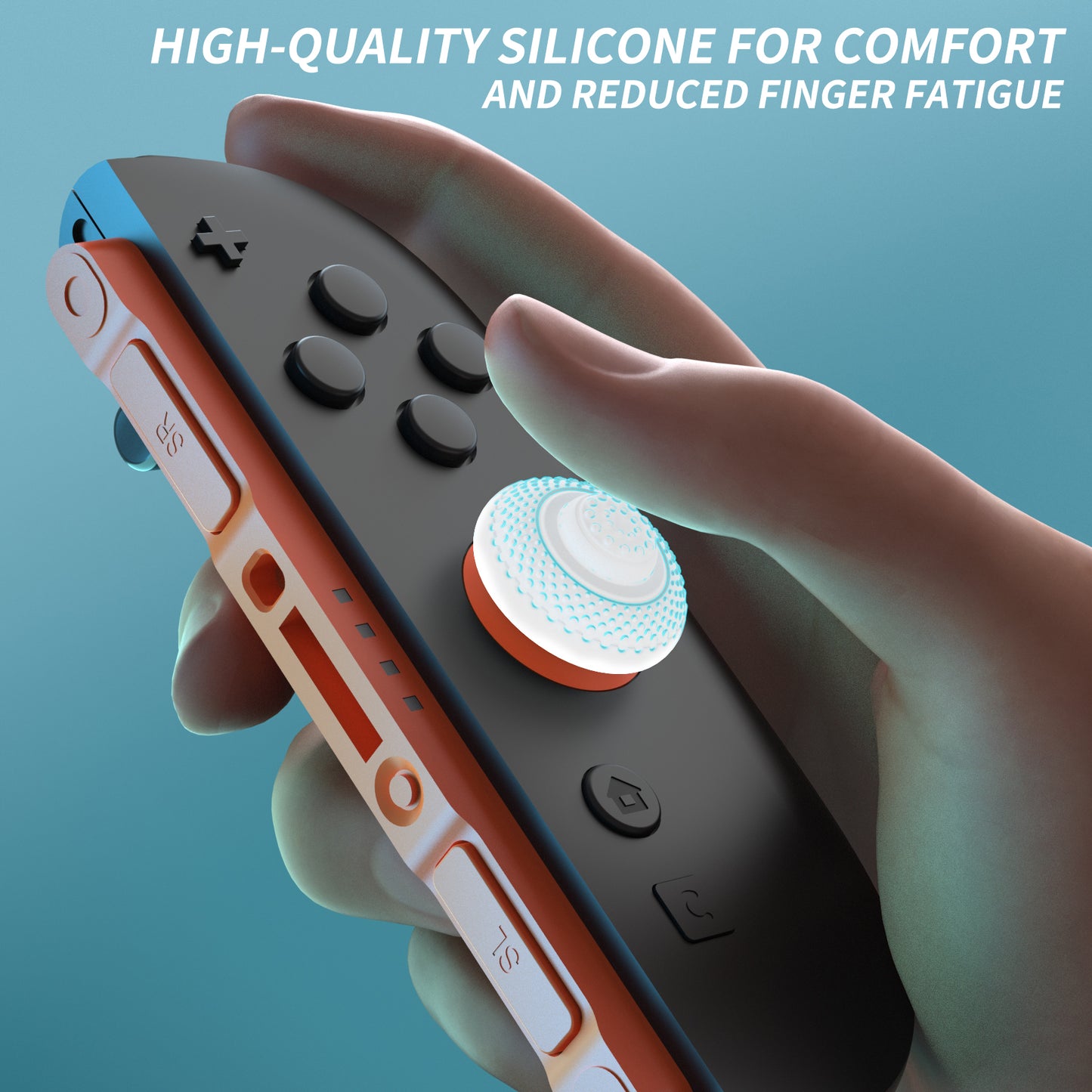 PlayVital 2025年新型Switch 2対応用親指グリップキャップ 8個セットプロ仕様 高耐久性 滑り止めスティックカバー Switch 2ジョイコン用エイム精度向上スティックキャップ 【ホワイト】