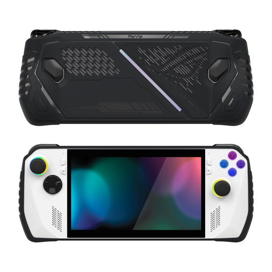 PlayVital ABSOLUTE TPU保護ケース for ROG Ally – ジョイスティックキャップ付き すべり止めグリップカバー【ブラック】