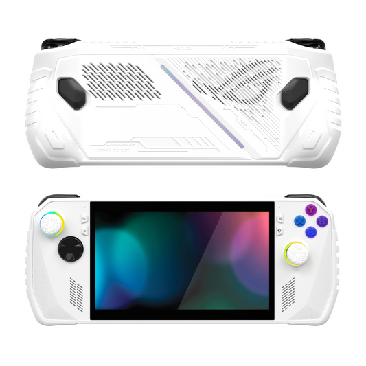 PlayVital ABSOLUTE TPU保護ケース for ROG Ally – ジョイスティックキャップ付き すべり止めグリップカバー【ホワイト】