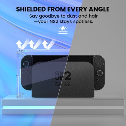 PlayVital ハイクリア アクリル製 保護ボックスケース for Nintendo Switch 2（2025） 組立式 防水 防塵 耐衝撃 スイッチ2本体＆ドック対応【クリア】
