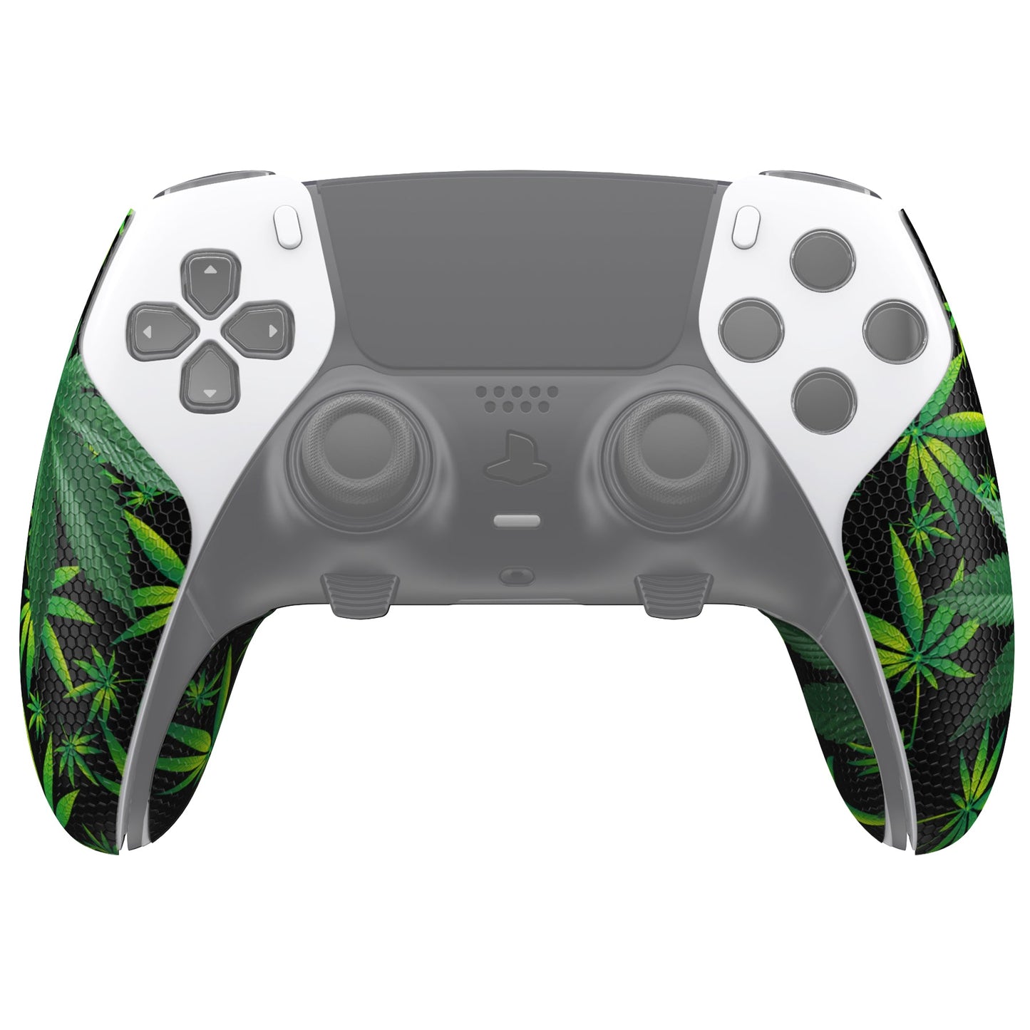 PlayVital Anti-Skid Sweat-Absorbent Controller Grip for ps5 Edge Wireless Controller, Professional Textured Soft PU Handle Grips Anti Sweat Protector for ps5 Edge Controller - Green Weeds - PFPJ149 PlayVital