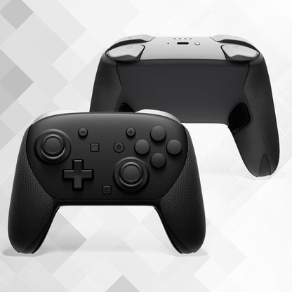 PlayVital 滑り止めPUグリップスキン + シリコン製背面ボタンカバー for Switch 2 Proコントローラー、吸汗仕様 Nintendo Switch 2 Proコントローラー用グリップ 【六角テクスチャー ブラック】