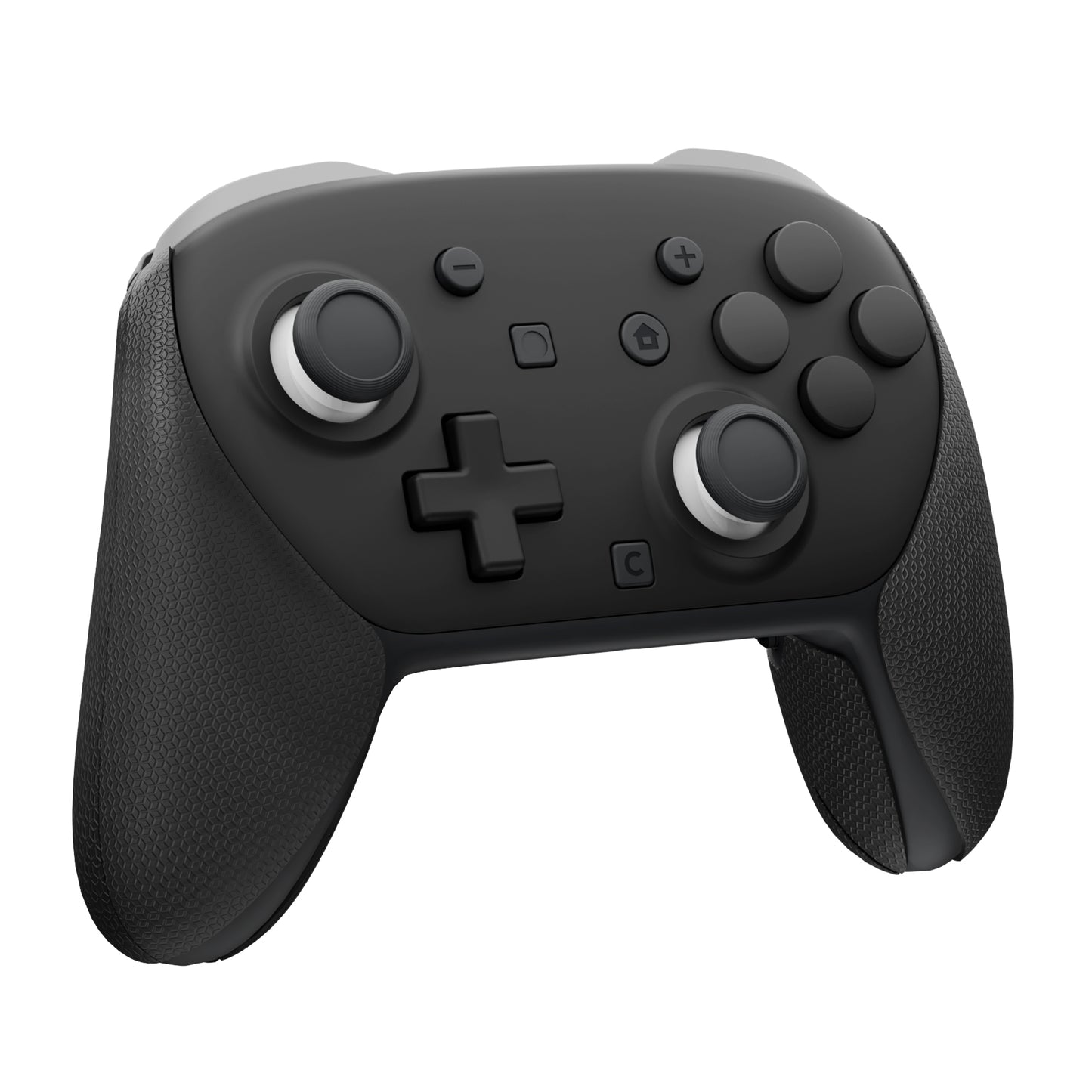 PlayVital 滑り止めPUグリップスキン + シリコン製背面ボタンカバー for Switch 2 Proコントローラー、吸汗仕様 Nintendo Switch 2 Proコントローラー用グリップ 【六角テクスチャー ブラック】
