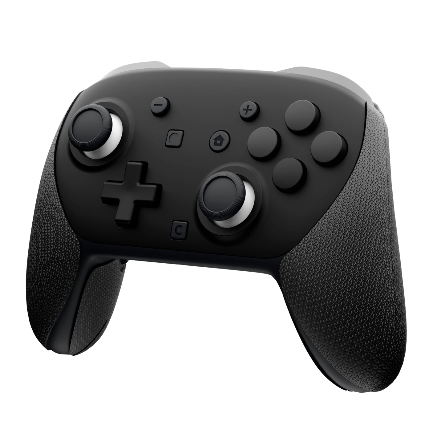 PlayVital 滑り止めPUグリップスキン + シリコン製背面ボタンカバー for Switch 2 Proコントローラー、吸汗仕様 Nintendo Switch 2 Proコントローラー用グリップ 【六角テクスチャー ブラック】
