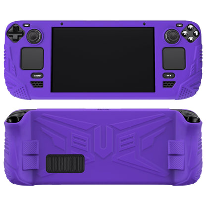 PlayVital Armor Series Protective Case for Steam Deck LCD, Soft Cover Silicone Protector for Steam Deck with Back Button Enhancement Designed & Thumb Grips Caps - Purple - XFSDP005 PlayVital