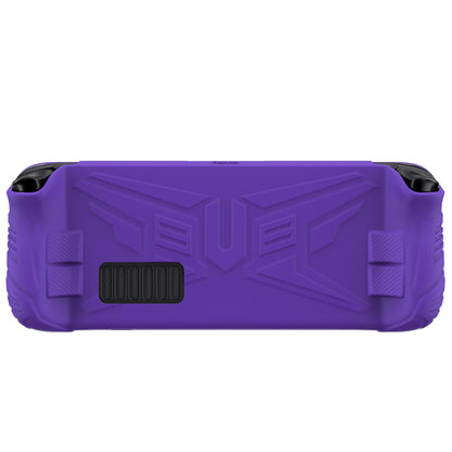 PlayVital Armor Series Protective Case for Steam Deck LCD, Soft Cover Silicone Protector for Steam Deck with Back Button Enhancement Designed & Thumb Grips Caps - Purple - XFSDP005 PlayVital