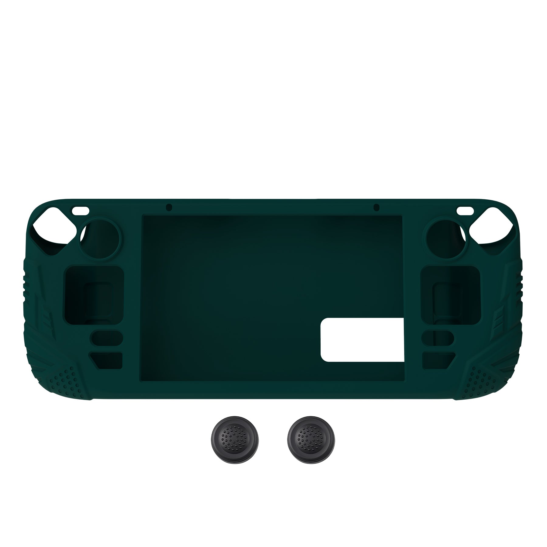 PlayVital Armor Series Protective Case for Steam Deck LCD, Soft Cover Silicone Protector for Steam Deck with Back Button Enhancement Designed & Thumb Grips Caps - Racing Green - XFSDP007 PlayVital