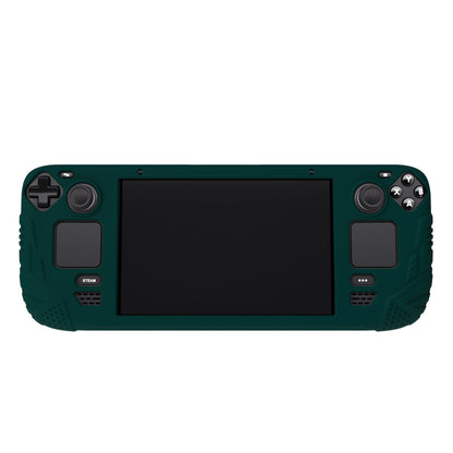 PlayVital Armor Series Protective Case for Steam Deck LCD, Soft Cover Silicone Protector for Steam Deck with Back Button Enhancement Designed & Thumb Grips Caps - Racing Green - XFSDP007 PlayVital