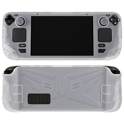 PlayVital Armor シリーズ ソフト シリコン ケース プロテクター 親指グリップ キャップ付き Steam Deck LCD 用 - バックボタン強化設計【暗闇で光る-グリーン】【XFSDP004】