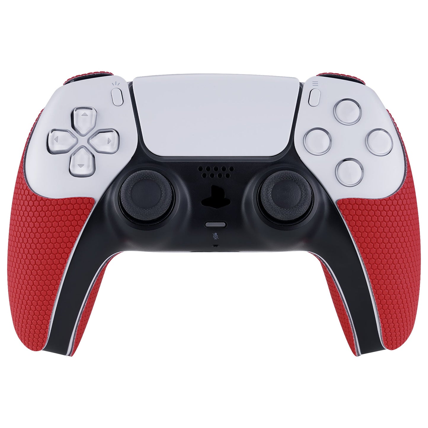 PlayVital Armored Edition Red Anti-Skid Sweat-Absorbent Controller Grip for PS5, Professional Textured Soft Rubber Pads Handle Grips for PS5 Controller with Shoulder Button Trigger Stickers -  PFPJ061 PlayVital